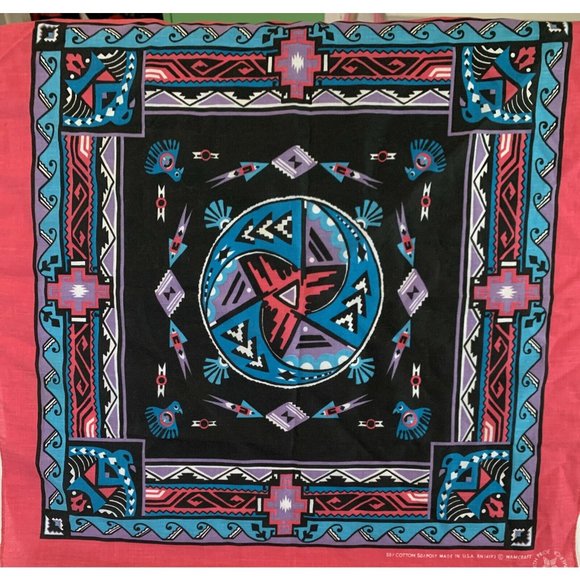 Wamcraft Accessories - New Vintage Navajo Thunderbird Bandana Scarf Handkerchief Native WAMCRAFT USA